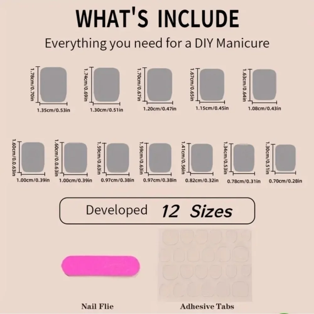 24 Pieces Fake Press On Nails